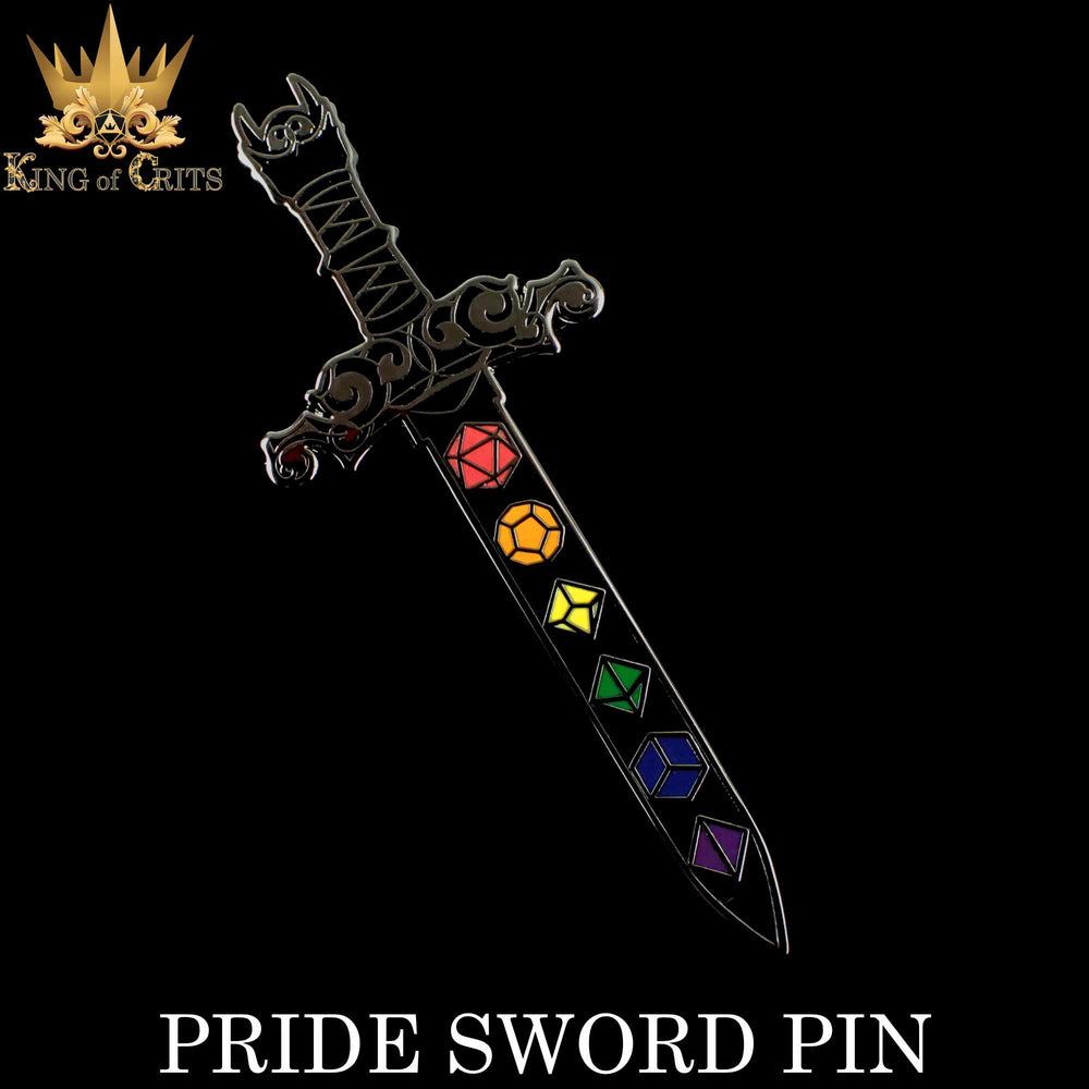 Pride Dice Sword Enamel Pin (Online Order Only)