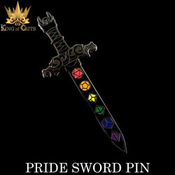 Pride Dice Sword Enamel Pin (Online Order Only)