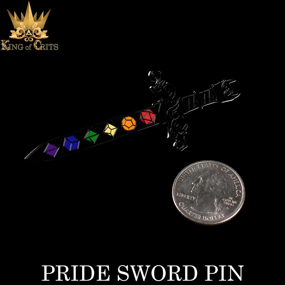 Pride Dice Sword Enamel Pin (Online Order Only)