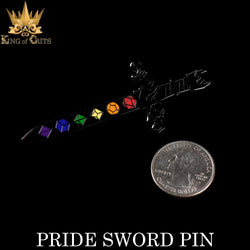 Pride Dice Sword Enamel Pin (Online Order Only)