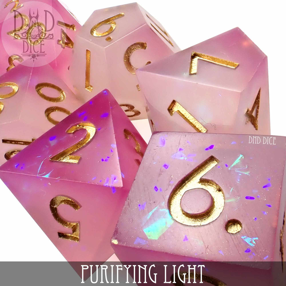 Purifying Light Handmade Dice Set (Color Change) (Online Order Only)
