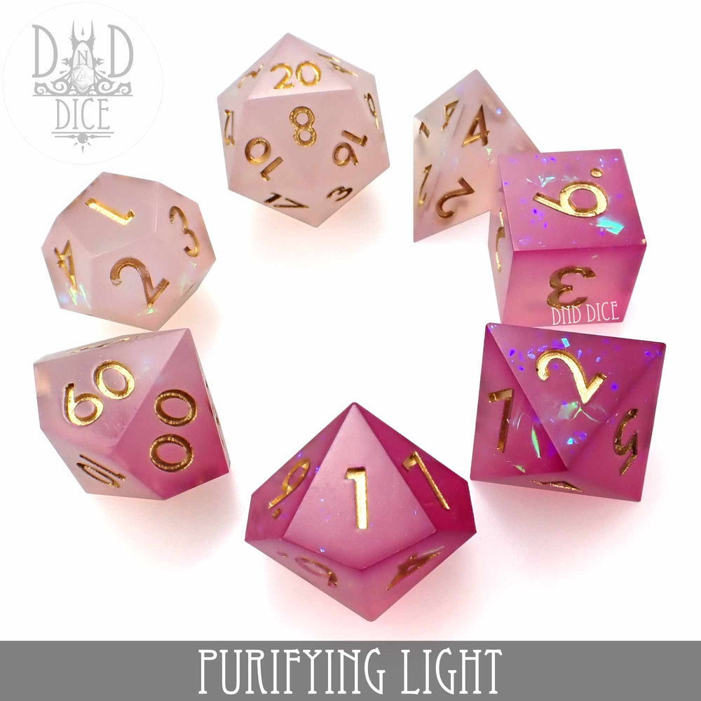 Purifying Light Handmade Dice Set (Color Change) (Online Order Only)