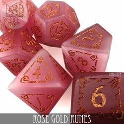 Rose Gold Runes Cat's Eye Dice Set (Gift Box) (Online Order Only)