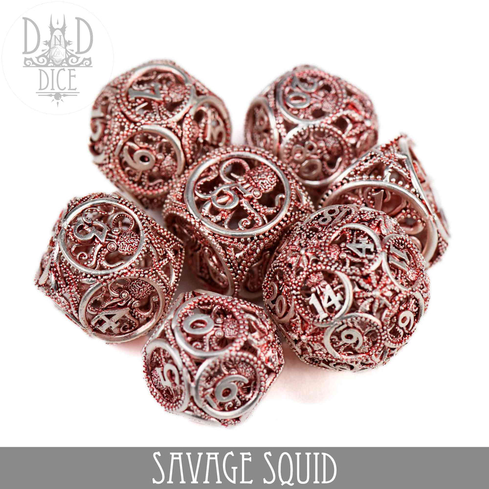 Savage Squid Metal Dice Set (Gift Box) (Online Order Only)