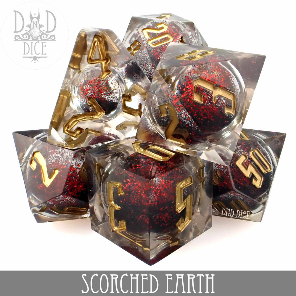 Scorched Earth Liquid Core Dice Set (Online Order Only)