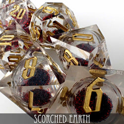 Scorched Earth Liquid Core Dice Set (Online Order Only)
