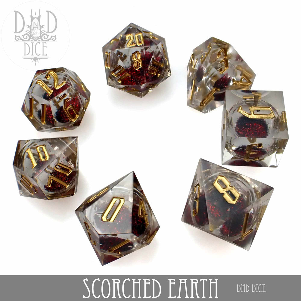 Scorched Earth Liquid Core Dice Set (Online Order Only)