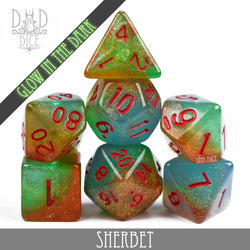 Sherbet Glow in the Dark Dice Set (Online Order Only)