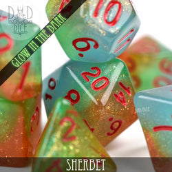 Sherbet Glow in the Dark Dice Set (Online Order Only)