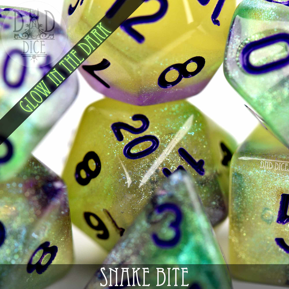 Snake Bite Glow in the Dark Dice Set (Online Order Only)