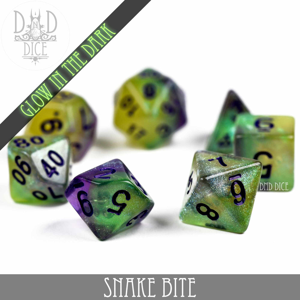 Snake Bite Glow in the Dark Dice Set (Online Order Only)