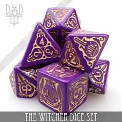 The Witcher Dice Set and Coin - Dandelion / Jaskier (Online Order Only)