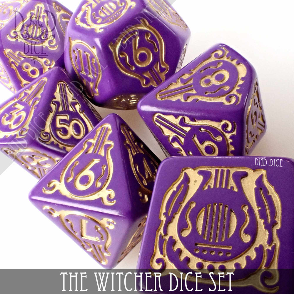 The Witcher Dice Set and Coin - Dandelion / Jaskier (Online Order Only)