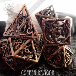 Copper Dragon Metal Dice Set (Gift Box) (Online Order Only)