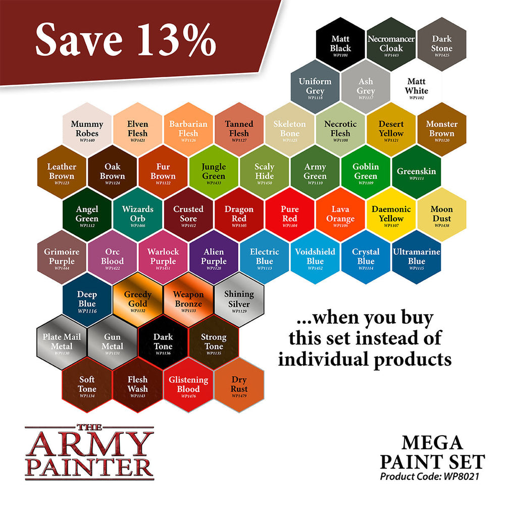 Army Painter Warpaints: Mega Paint Set (ONLINE ORDER ONLY)