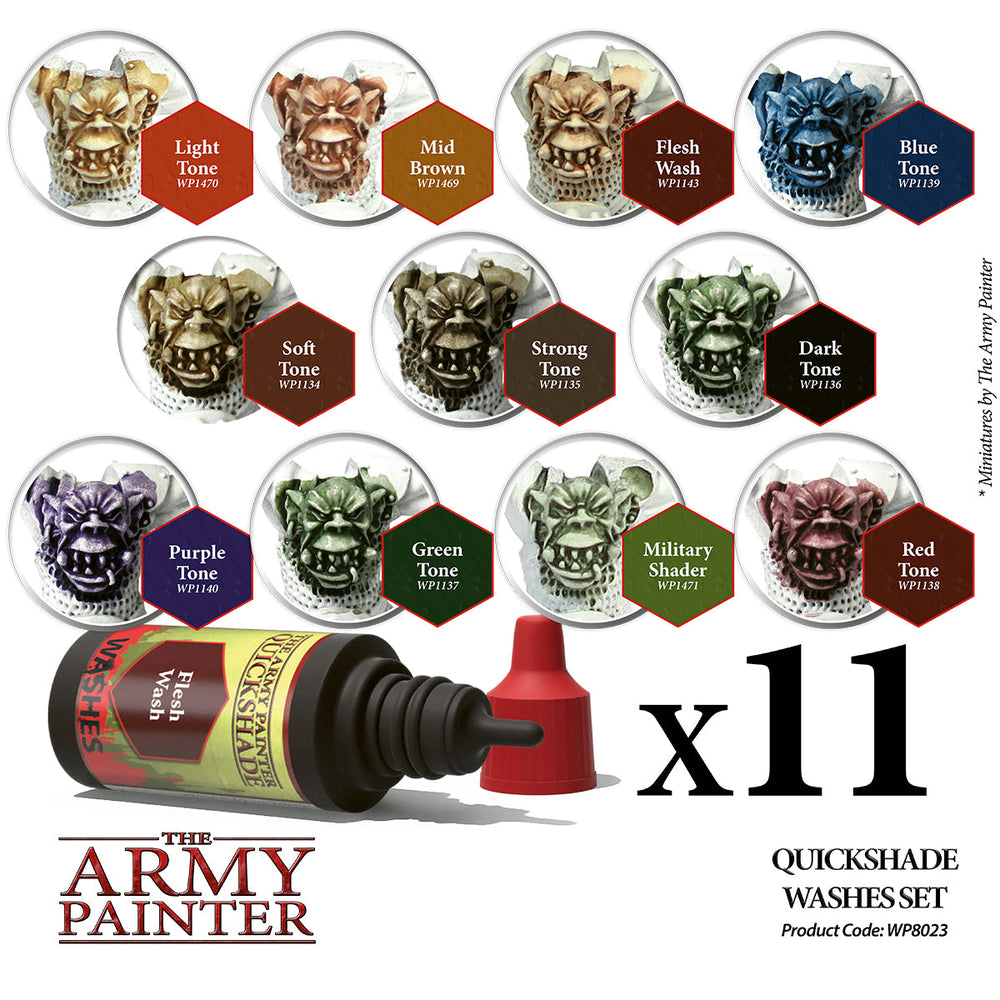Army Painter Warpaints: Quickshade Washes Set (ONLINE ORDER ONLY)