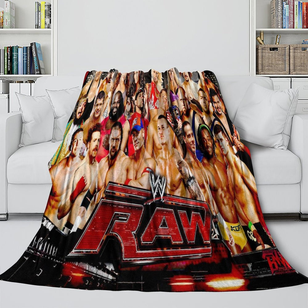 WWE Pattern Blanket Flannel Throw Kids Room Decoration (Online Order Only)