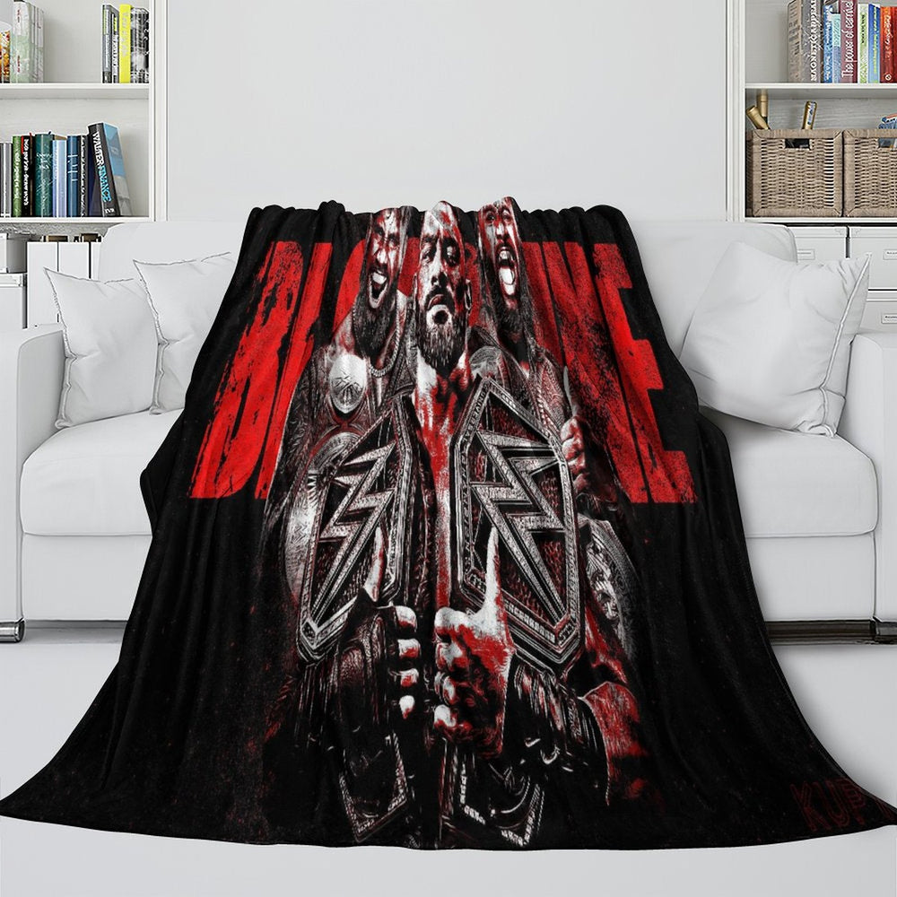 WWE Pattern Blanket Flannel Throw Kids Room Decoration (Online Order Only)
