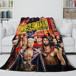 WWE Pattern Blanket Flannel Throw Kids Room Decoration (Online Order Only)