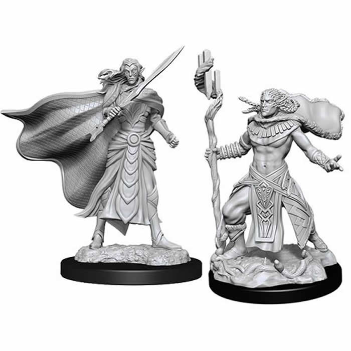 WZK90279 Elf Fighter and Elf Cleric Unpainted Magic Miniature Figures Deep Cuts (ONLINE ORDER ONLY)