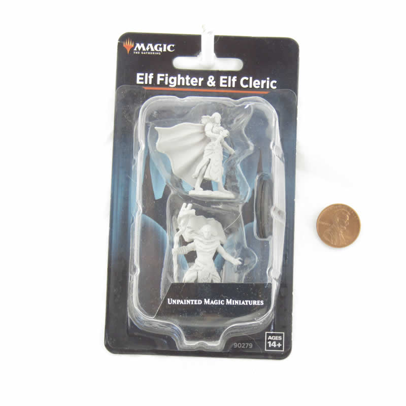 WZK90279 Elf Fighter and Elf Cleric Unpainted Magic Miniature Figures Deep Cuts (ONLINE ORDER ONLY)