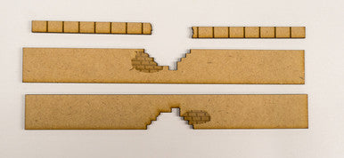 28mm Scale Broken Wall Section - 6" long - 28MMDF571 (Online Order Only)