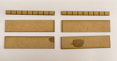 28mm Scale Two Wall Sections - 3" long each - 28MMDF572 (Online Order Only)