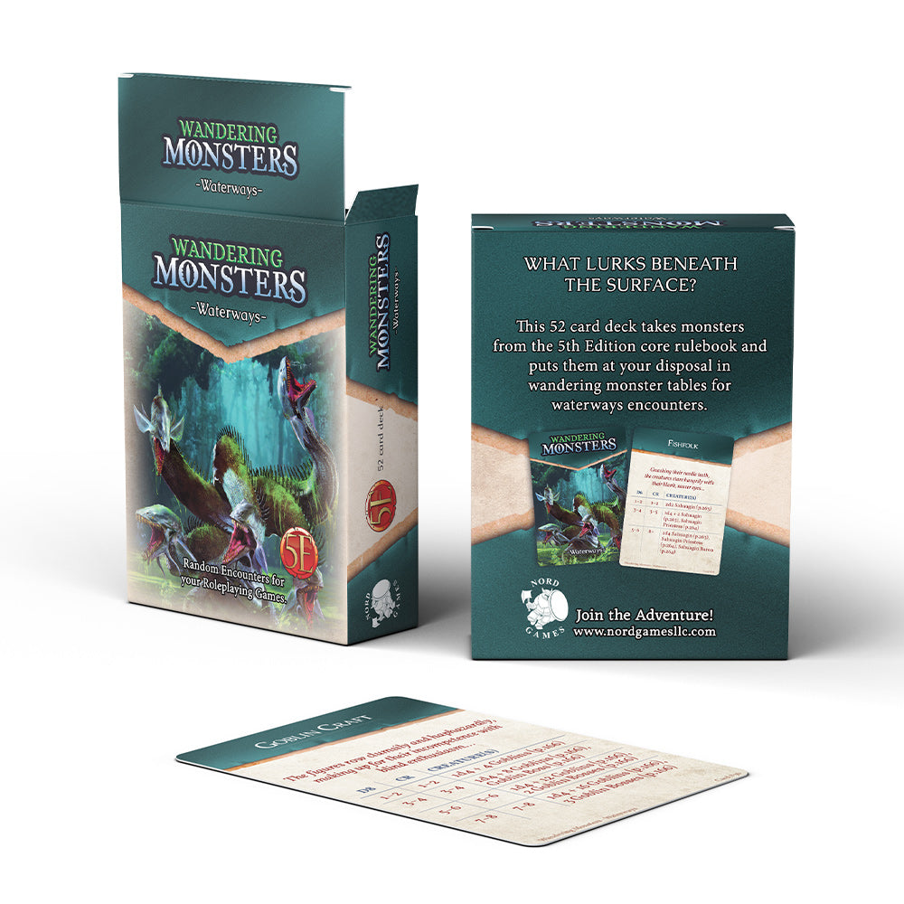 Wandering Monsters Deck: Waterways (5E) (ONLINE ORDER ONLY)