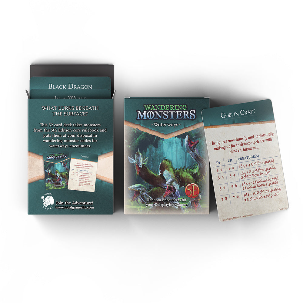Wandering Monsters Deck: Waterways (5E) (ONLINE ORDER ONLY)