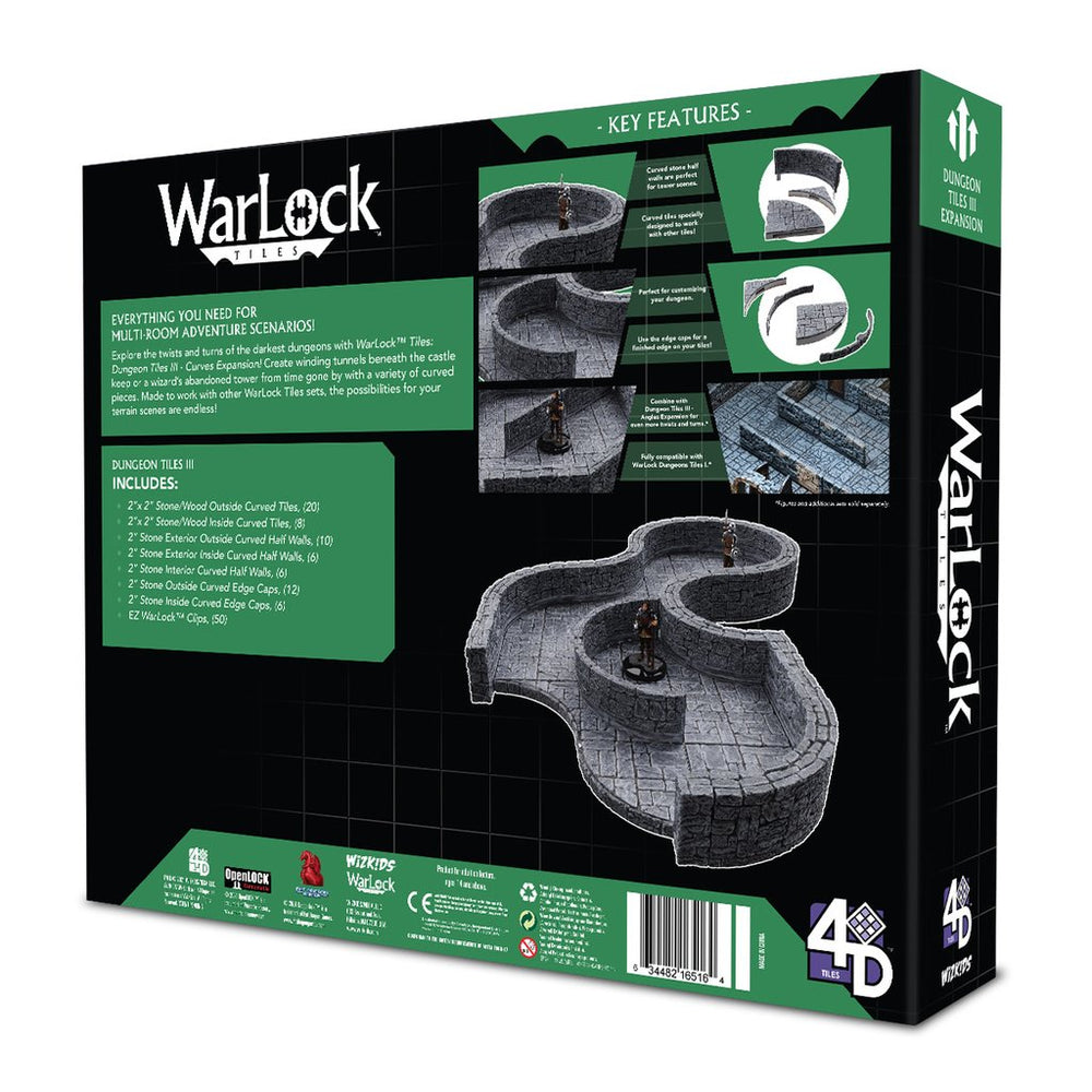 WarLock Tiles:  Dungeon Tiles III - Curves Expansion (ONLINE ORDER ONLY)