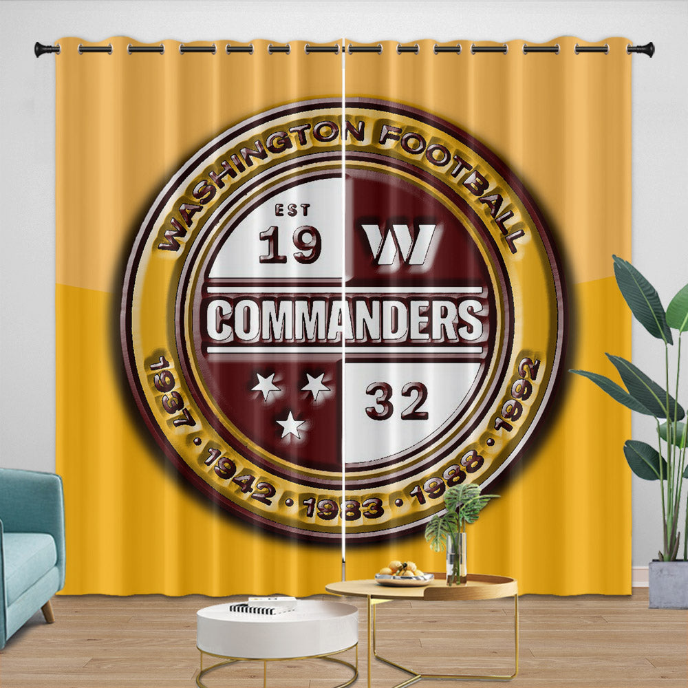Washington Commanders Curtains Blackout Window Drapes Room Decoration (Online Order Only)
