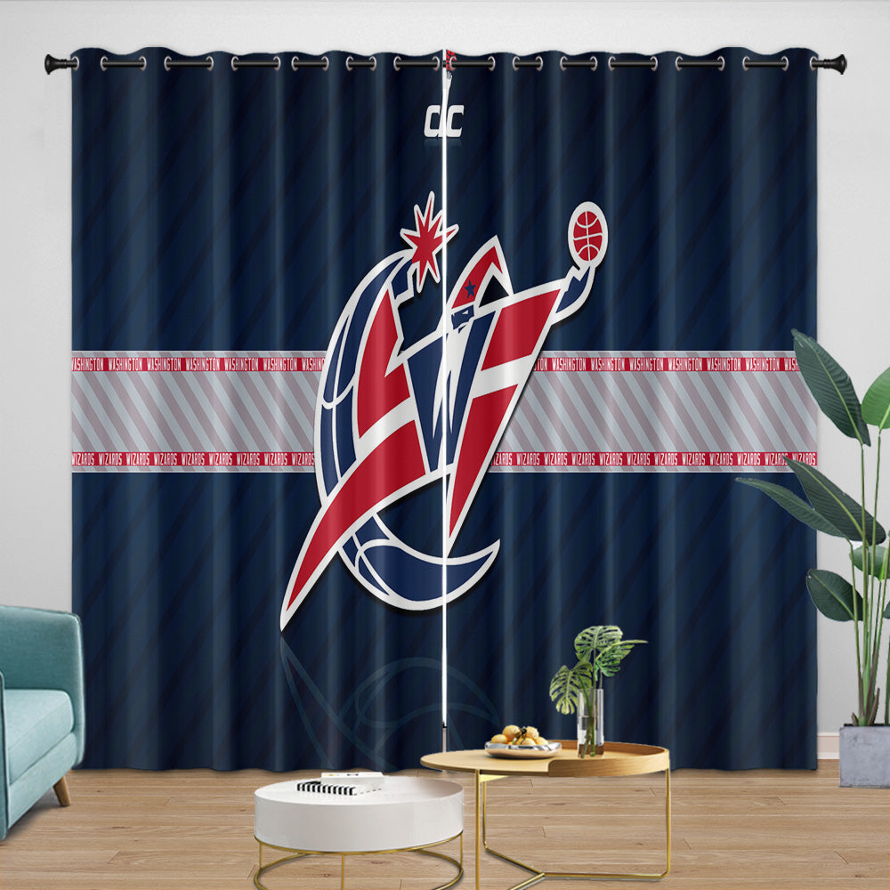 Washington Wizards Curtains Blackout Window Drapes Room Decoration (Online Order Only)
