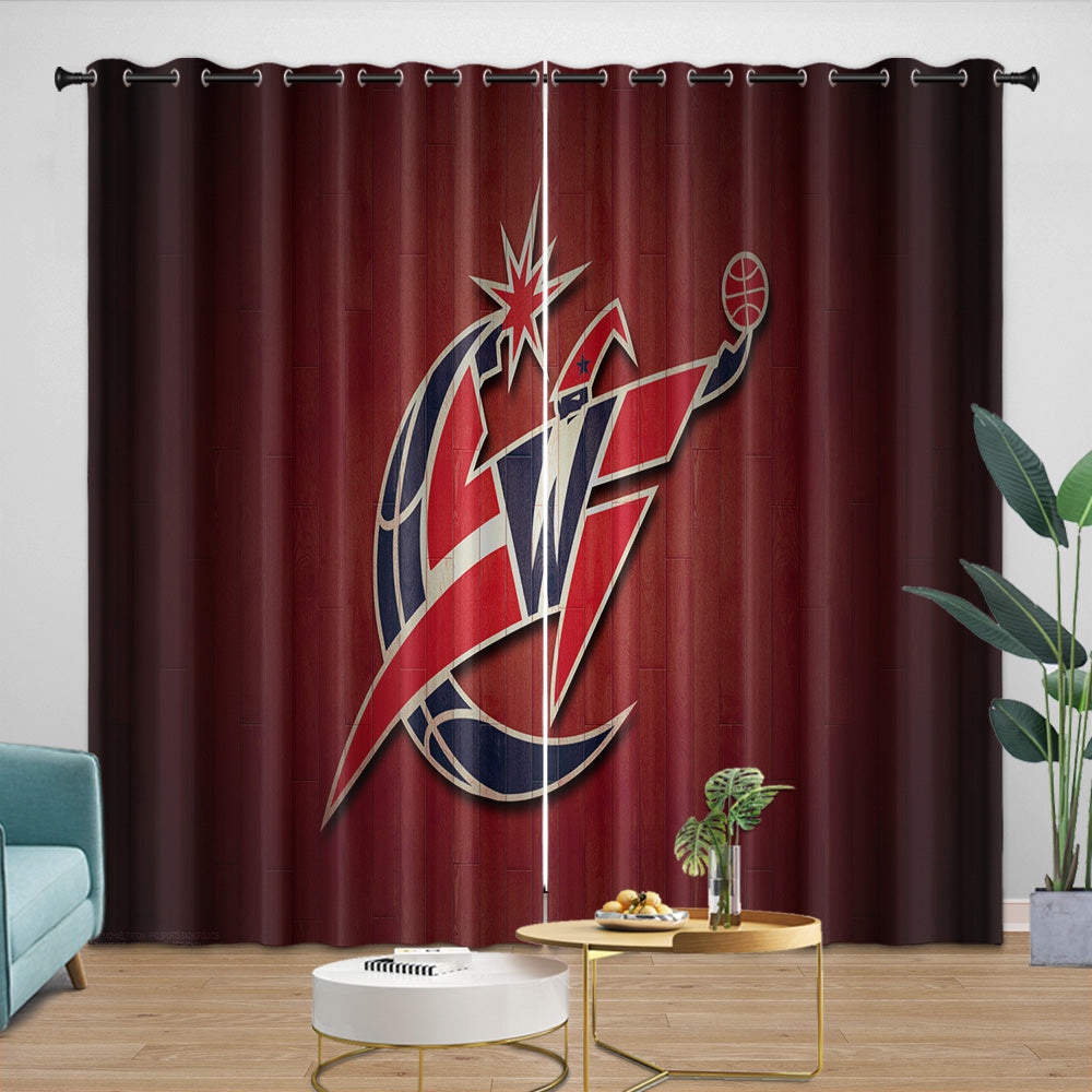 Washington Wizards Curtains Blackout Window Drapes Room Decoration (Online Order Only)