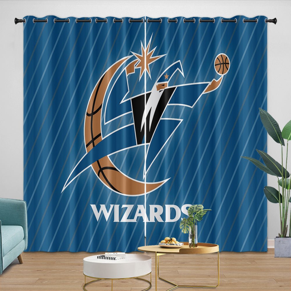 Washington Wizards Curtains Blackout Window Drapes Room Decoration (Online Order Only)