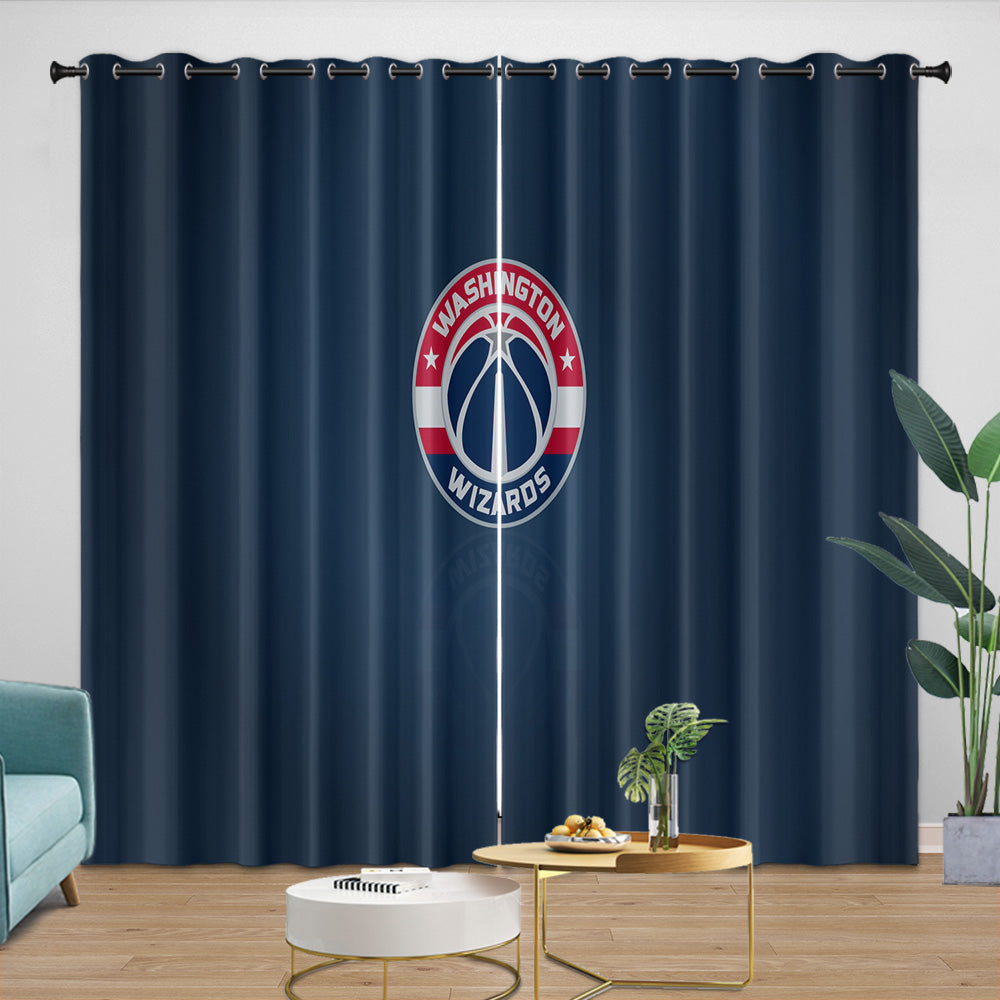 Washington Wizards Curtains Blackout Window Drapes Room Decoration (Online Order Only)
