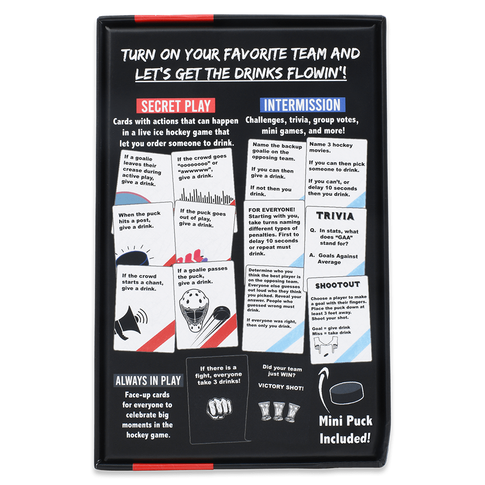 WATCH HOCKEY, GET DRUNK - The Live Hockey Drinking Game (Online Order Only)
