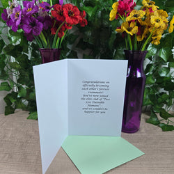 Two Less Dating Humans funny Wedding Congratulations Card (ONLINE ORDER ONLY)