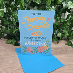 Bright Floral with Rings Wedding Card (ONLINE ORDER ONLY)