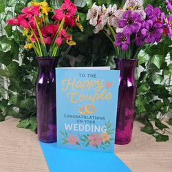 Bright Floral with Rings Wedding Card (ONLINE ORDER ONLY)