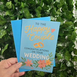 Bright Floral with Rings Wedding Card (ONLINE ORDER ONLY)