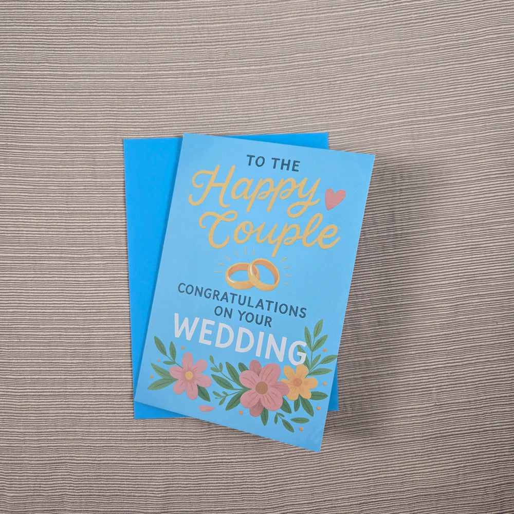 Bright Floral with Rings Wedding Card (ONLINE ORDER ONLY)