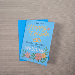 Bright Floral with Rings Wedding Card (ONLINE ORDER ONLY)