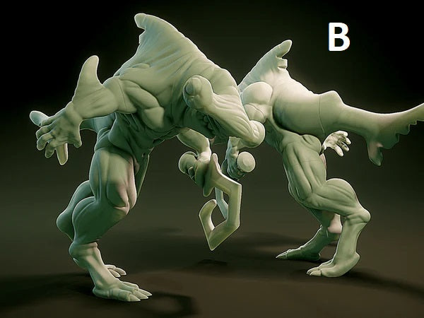 3D Printed Nafarrate Wereshark Lovecraftian Bestiary 28 32 mm D&D (Online Only)