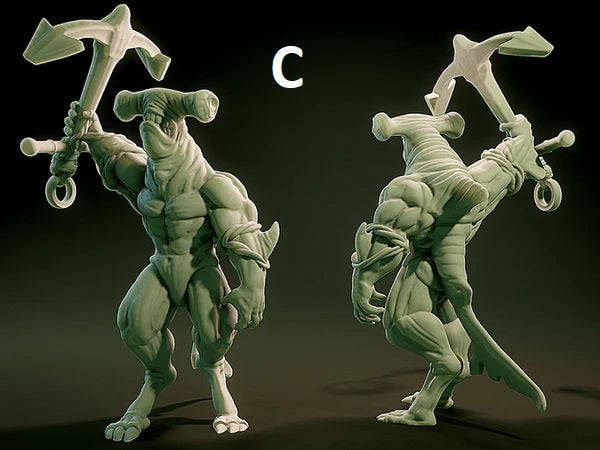 3D Printed Nafarrate Wereshark Lovecraftian Bestiary 28 32 mm D&D (Online Only)