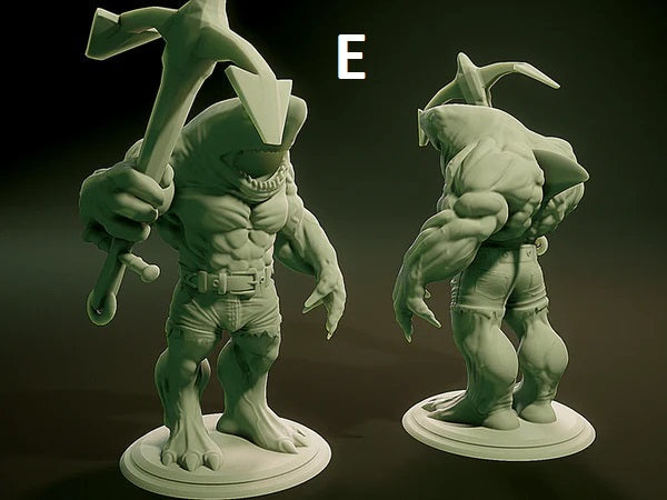 3D Printed Nafarrate Wereshark Lovecraftian Bestiary 28 32 mm D&D (Online Only)