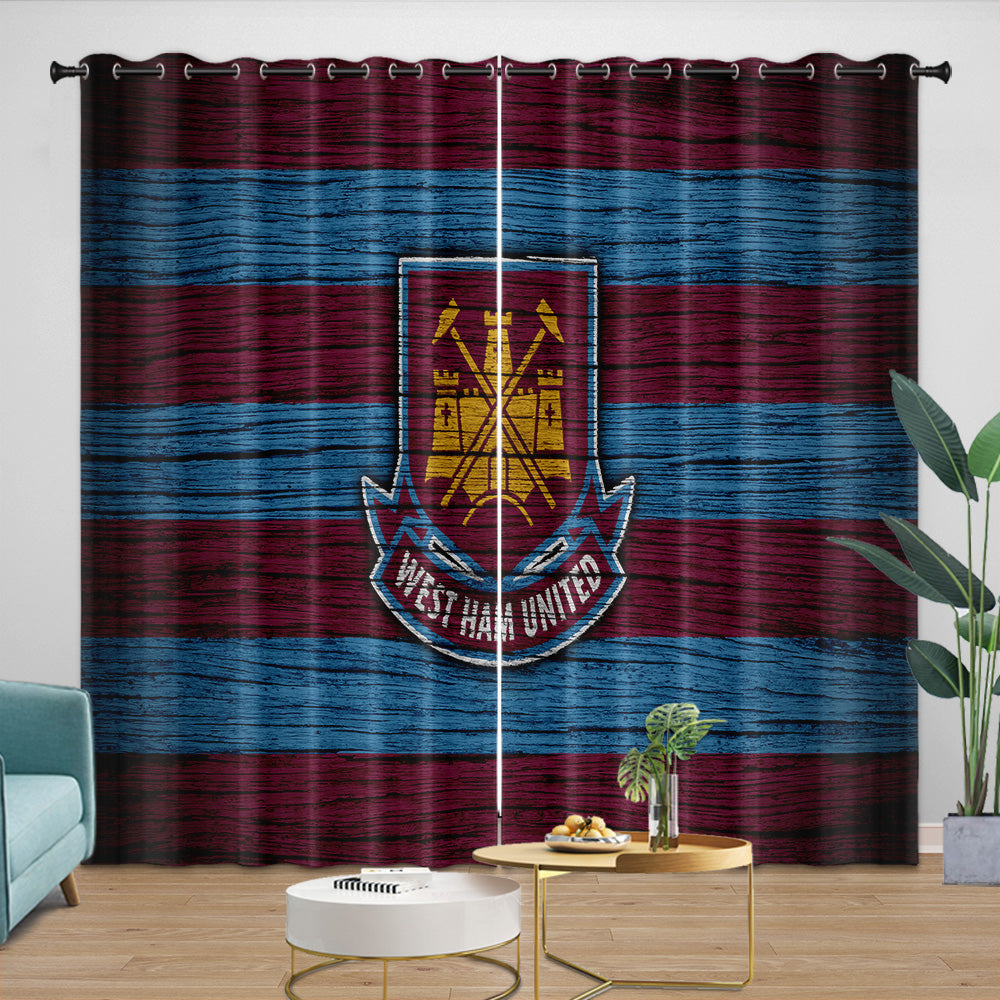 West Ham United Curtains Blackout Window Drapes Room Decoration (Online Order Only)