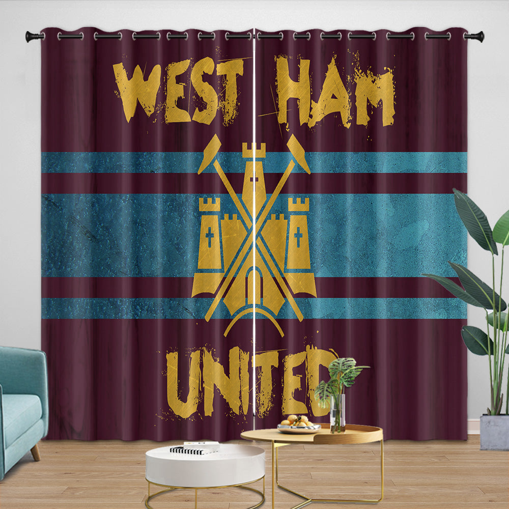 West Ham United Curtains Blackout Window Drapes Room Decoration (Online Order Only)