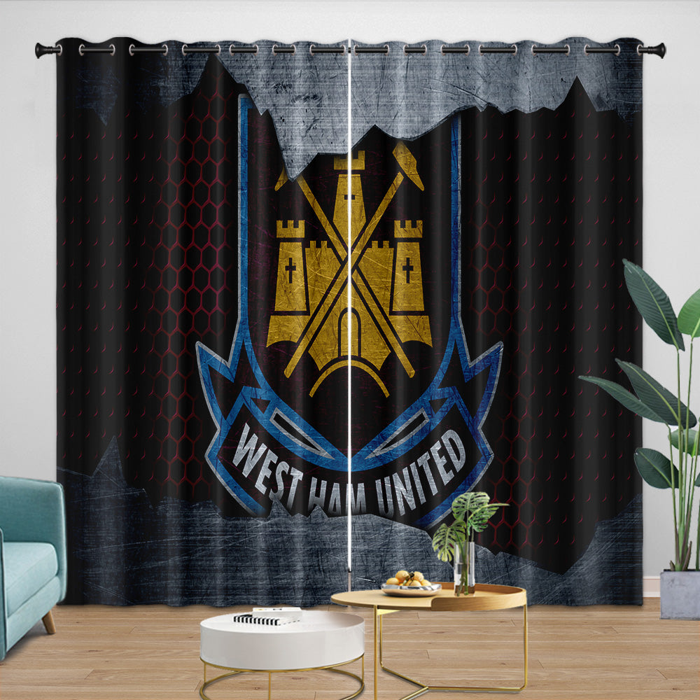West Ham United Curtains Blackout Window Drapes Room Decoration (Online Order Only)