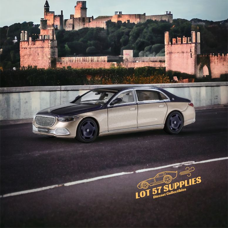 AR BOX 2021 Mercedes-Benz Maybach W223 Blue-Gold 2-Tone Licensed Product 1:64 (ONLINE ORDER ONLY)