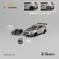 CM Model Subaru WRX STI Varis Widebody in Silver 1:64 CM64-STI-04 (ONLINE ORDER ONLY)
